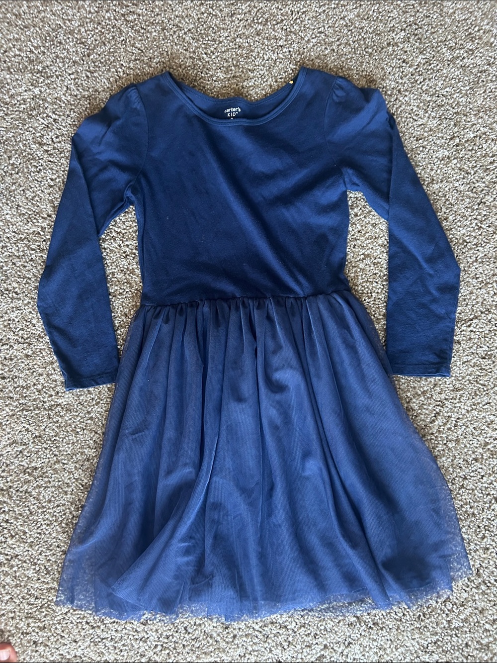 Carter's Navy Long-Sleeve Tulle Party Dress